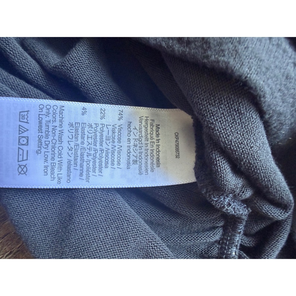 Madewell Ruched Side Crewneck Long Sleeve Top Gray Small N0376 - Picture 8 of 8